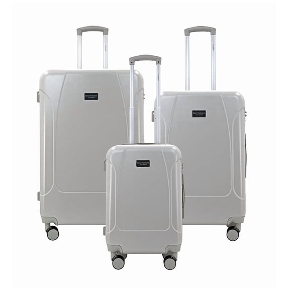 Isaac Mizrahi Luna 3-Piece Hardside Luggage Set Lightweight and Expandable, Stone Grey, 20 in 24 in 28 in