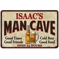 thumbnail image 1 of ISAAC'S Man Cave Sign 8 x 12 High Gloss Metal 208120011280, 1 of 1