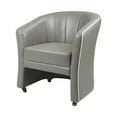 thumbnail image 1 of ISABELLA Guest Chair Customer Reception Sofa Lobby Waiting Area Seating Luxury Soft Leather with Lockable Rolling Casters, Modern Gray, 1 of 7