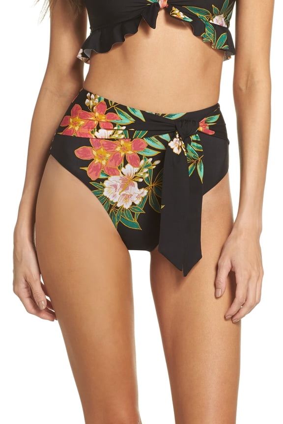 Women's Tropicali Wrap Tie High Waist Bikini Bottom Multi S