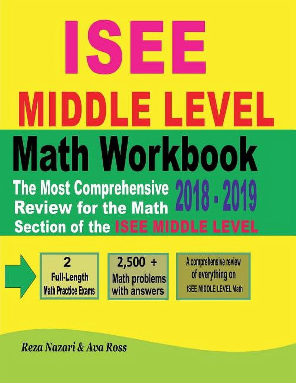 ISEE MIDDLE LEVEL Math Workbook 2018 - 2019: The Most Comprehensive ...