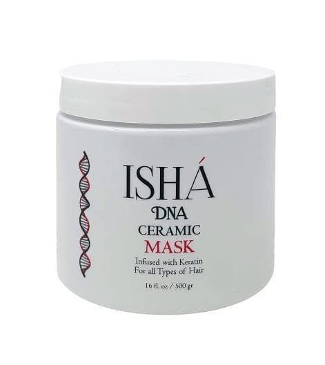 ISHA DNA Ceramic Hair Mask Infused with Keratin - For All Types of Hair - Conditioning Mask That Repairs and Hydrates Damaged Hair - Repairs and Prevents Split Ends and Breakage Controls Frizz