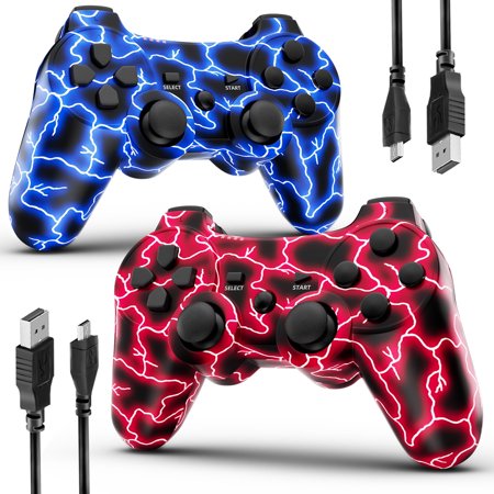 ISHAKO Wireless Controller for P3/PC, 2 Pack Game Controller, Double Vibration, 6-Axis Motion Controller