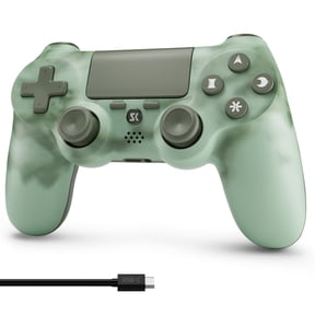 ISHAKO Wireless Controller for P4/PC, Game Controller with Double Shock, 6-Axis Motion Control-Green
