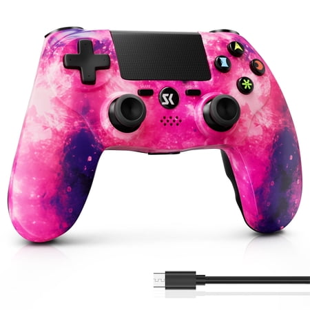 ISHAKO Wireless Controller for P4/PC/Laptop, with Double Vibration, 6-Axis Motion - Pink