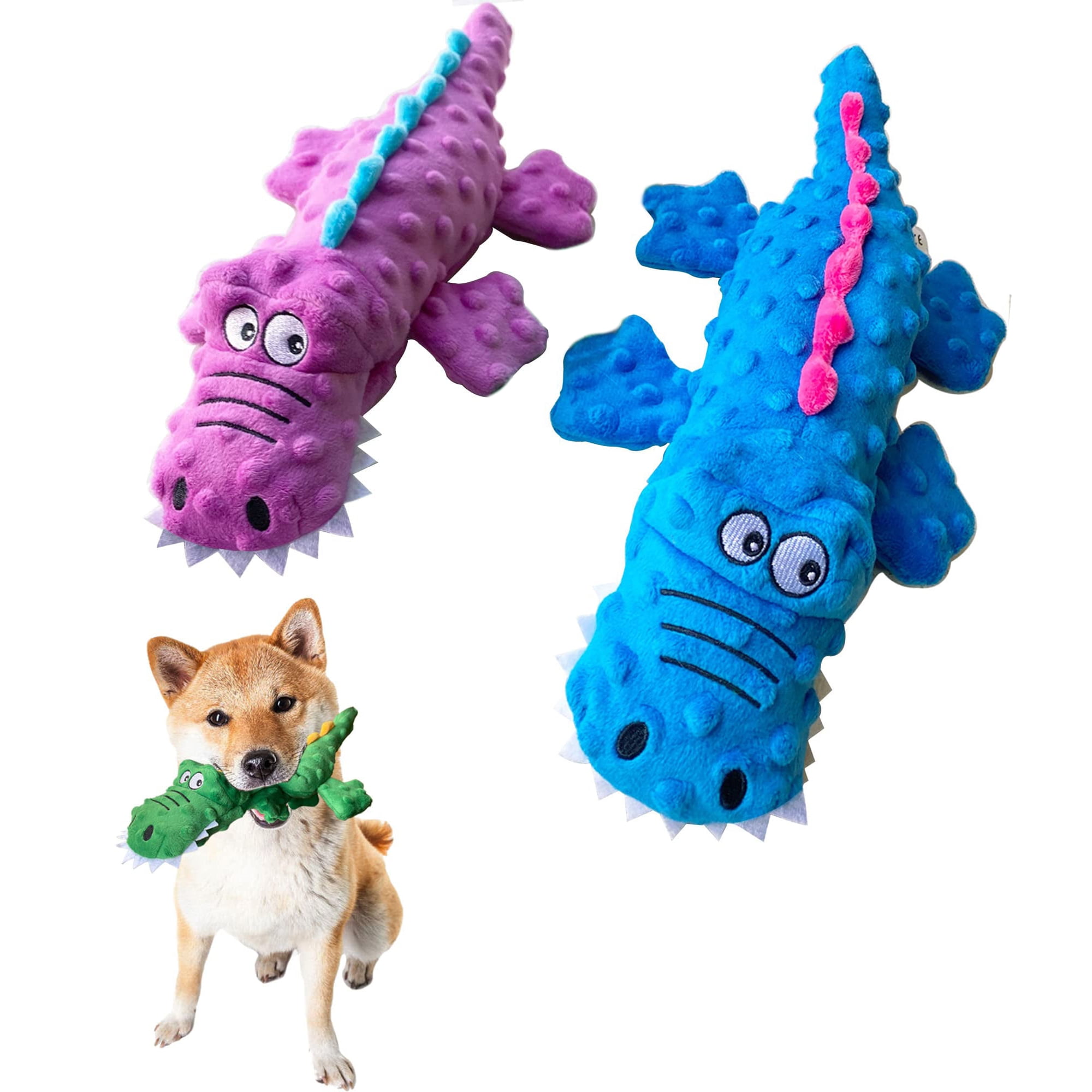 ISHANTECH 2Pack Dog Chew Toys No Stuffing Squeaky Toy Pet Puppy Plush