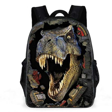 ISHANTECH 3D Cartoon Dinosaur Backpack, School Bag , Multicolor Polyester Backpack