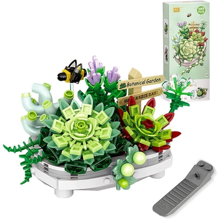 ishantech Mini Succulent Interlocking Block Building Set, 389 Count