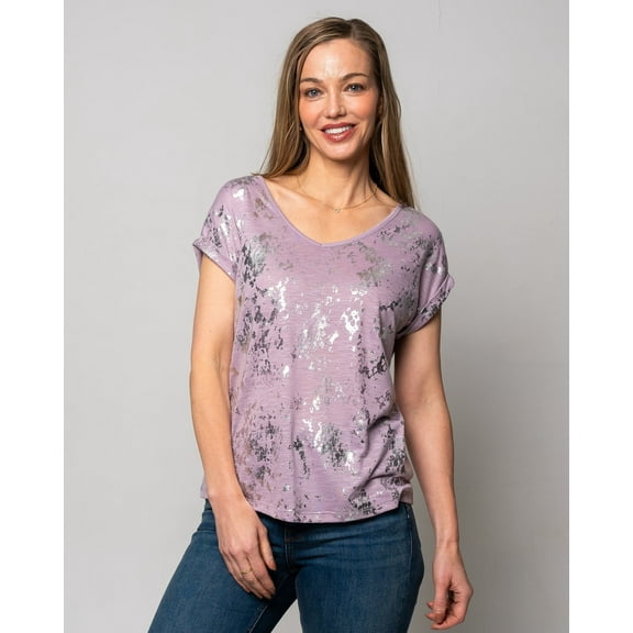 ISLA METALLIC TEE - LILAC