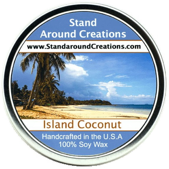 ISLAND COCONUT TIN 16-OZ. ALL NATURAL SOY CANDLE