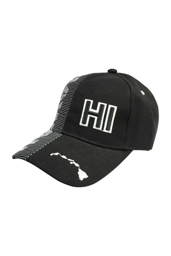 CAP: Hi Hawaii W/ Island Logo, Black
