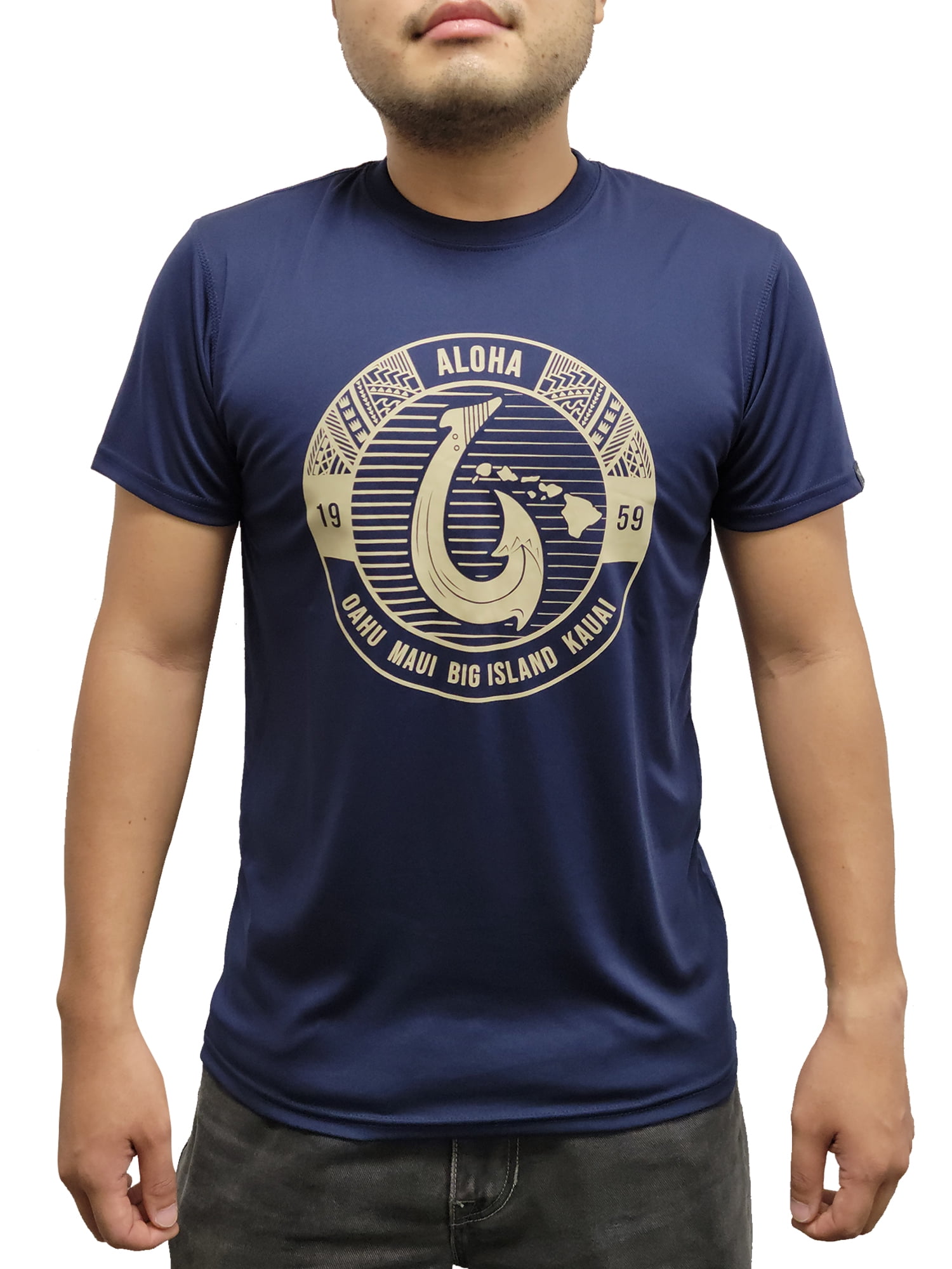 Island Crew Hawaii Cool Short Sleeve Shirt Fish Hook