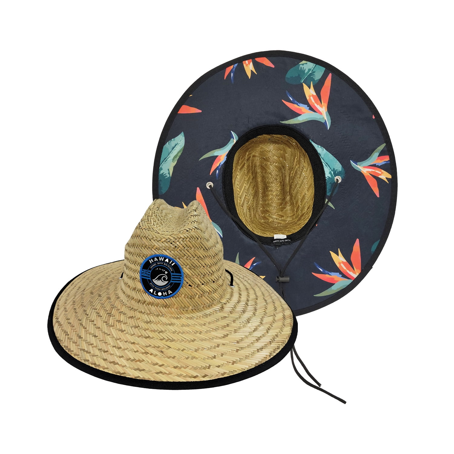 ISLAND CREW HAWAII Straw Hat: Bird of Paradise