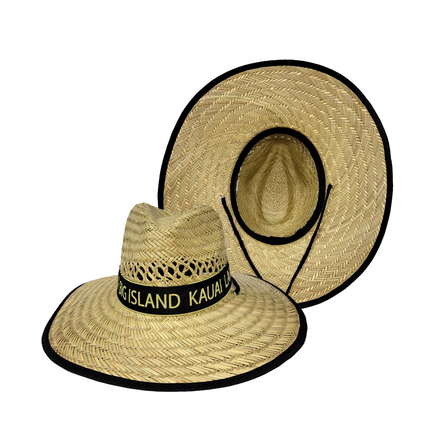 Lauhala Straw Hat w/ Hawaiian Islands - Route 99 Hawaii