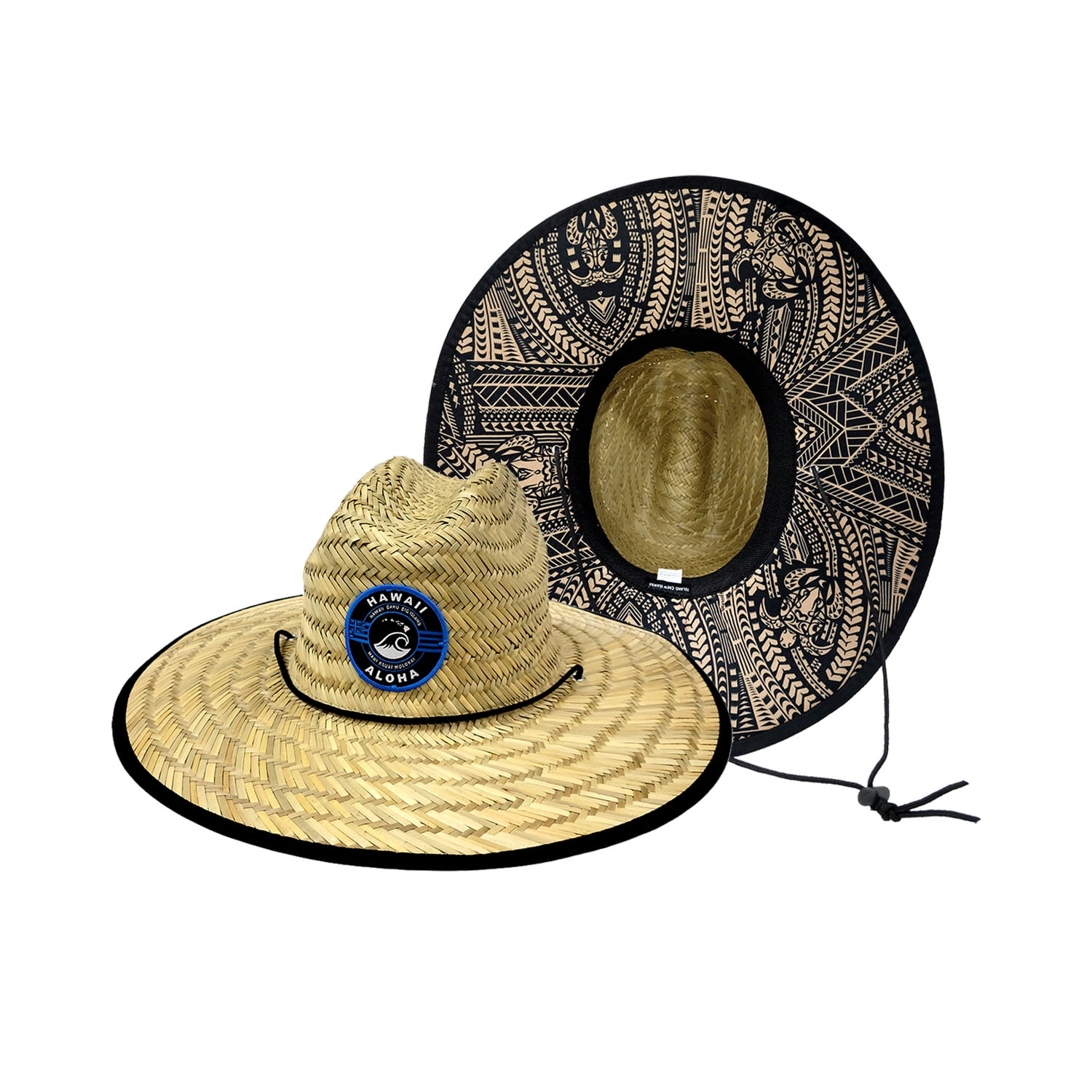 Lauhala Straw Hat w/ Hawaiian Islands - Route 99 Hawaii