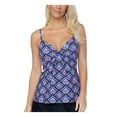 thumbnail image 1 of ISLAND ESCAPE Women's Black Printed Full Bust Support Non-Removable Underwire Cups Adjustable Scorpio Tankini Swimsuit Top 8, 1 of 2