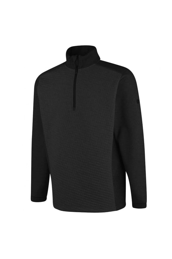 MENS TOP LAYER WITH JACQUARD KNIT BLACK Large