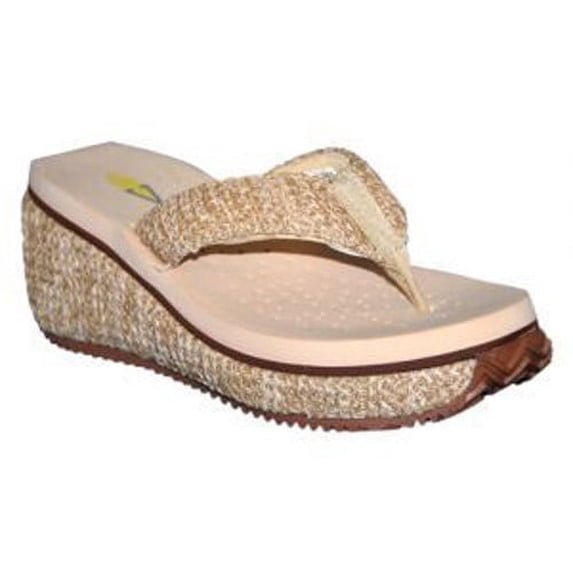 volatile women's island wedge sandal, natural, 6 b us