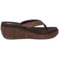 thumbnail image 1 of VOLATILE Women's Island Raffia Wedge Sandal, Brown, 6, 1 of 6
