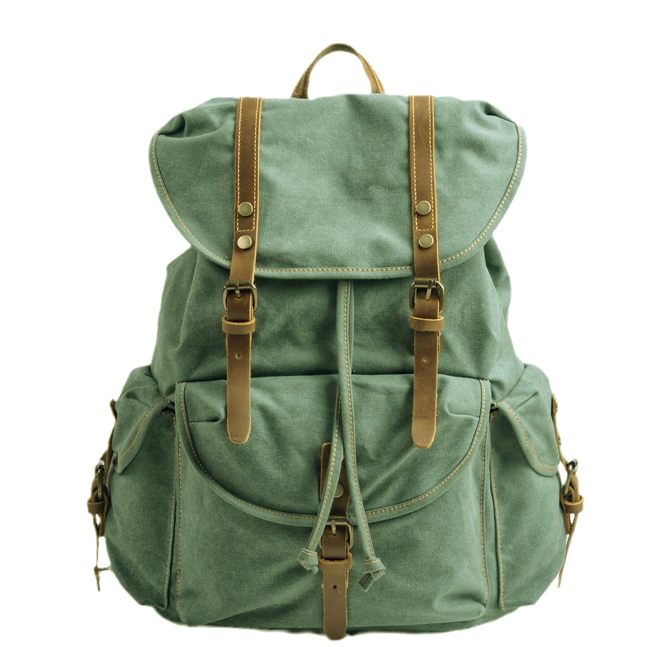 ISMART Vintage Canvas Backpack Large Capacity, Travel Hiking 