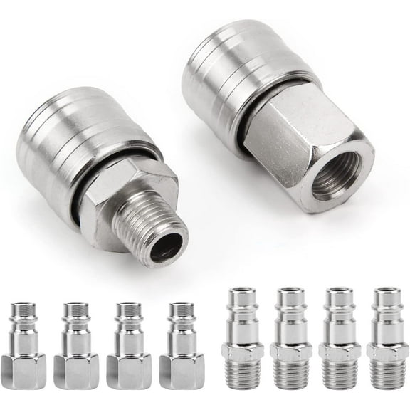 Self-Sealing Poppet Valve Hydraulic Quick Disconnect Coupler, Galvanized Heat Treated Hardened Steel, Solid Connection, ISO 7241-A Tractor Couplers, Quick Connect Fittings,