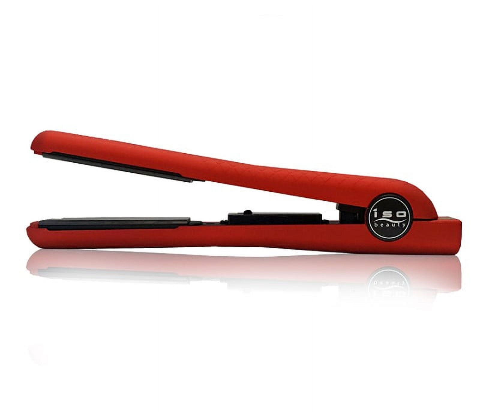 ISO Beauty Diamond Collection Super Spectrum Pro Hair Straightener Flat Iron W/ 1.25 Inch Ceramic and Adjustable Temperature Control Of 180-450F (Red)