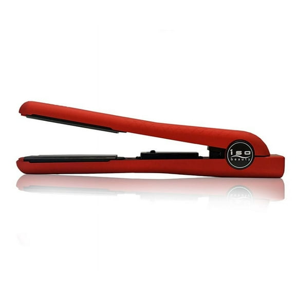 ISO Beauty Diamond Collection Super Spectrum Pro Hair Straightener Flat Iron W/ 1.25 Inch Ceramic and Adjustable Temperature Control Of 180-450F (Red)