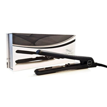 ISO Beauty Spectrum Pro 1.25" Infrared Technology and Adjustable Temperature 100% Solid Ceramic Flat Iron Hair Straightener, Ionic, Black