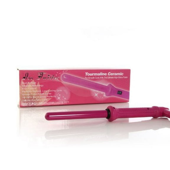 ISO Beauty Twister Hot Pink 19mm Professional Tourmaline Ceramic Curling Iron with Heat-Resistant Glove