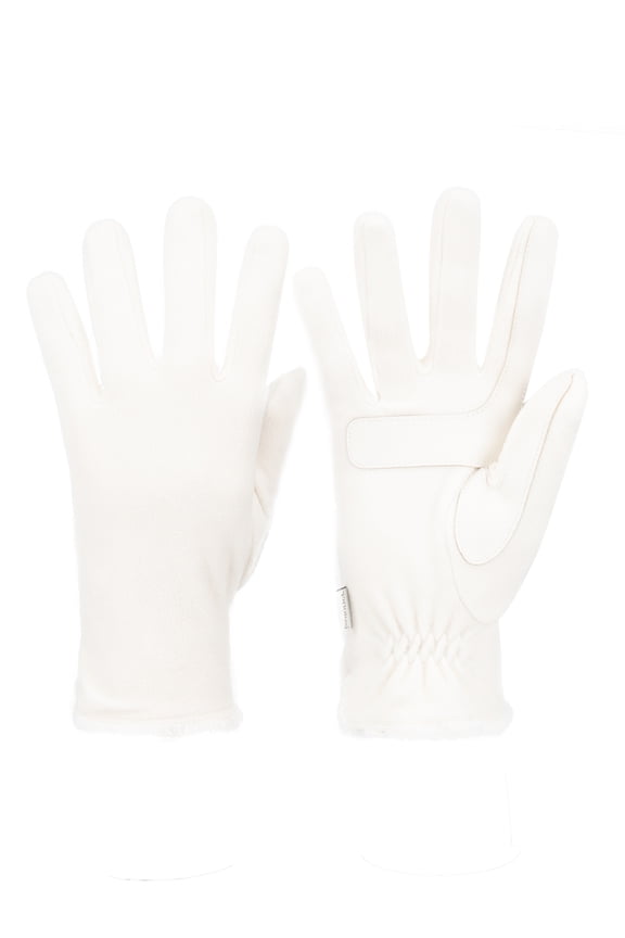Women's Water Repellent Fleece Touchscreen Gloves, Ivory