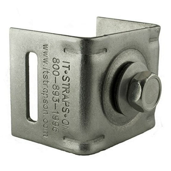 ISO SB001 Stainless Steel Bull's Eye Sign Mounting Brackets, Straight Leg w/Stainless Steel Bolt & Washer, 50 per Box