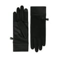 thumbnail image 1 of Isotoner Women's Water Repellent Fleece Gloves with Spandex Palm, Black, 1 of 6