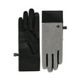 thumbnail image 1 of Isotoner Women's Water Repellent Fleece Gloves with Spandex Palm, Gray and Black, 1 of 6
