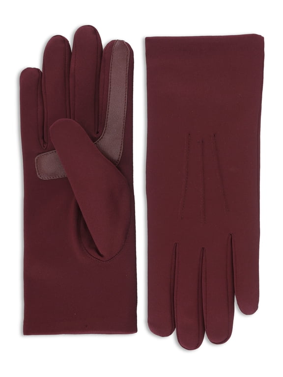 Women's Everyday Spandex Gloves with Fleece Lining, Wine, L/XL
