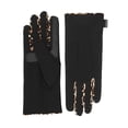 thumbnail image 1 of Isotoner Women's Leopard Print Trim Stretch Gloves, S/M, 1 of 4