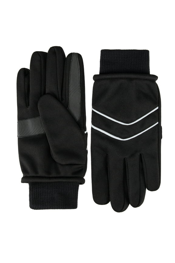 Women's Moisture Wicking Touchscreen Gloves, Black with Reflective Detailing