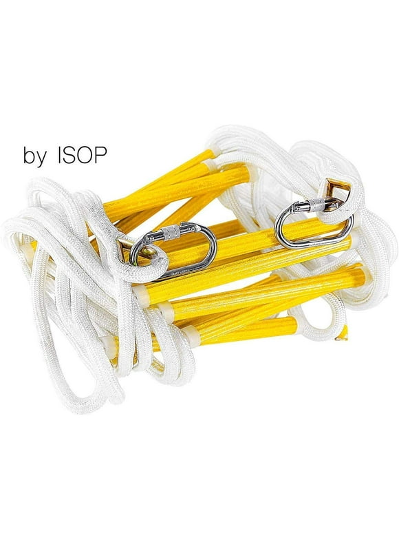 ISOP Emergency Fire Escape Ladder 3 Story | 25 ft Safety Rope Ladder | Compact & Easy to Store - Fire Ladders