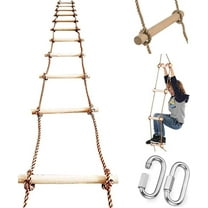ISOP Tree Climbing Rope Ladder for Adults & Kids 16ft - Hanging Ladder - Outdoor or Indoor Swing Set Accessories - Playground Equipment - Obstacle Rope Ladders for Children - for Tree-House