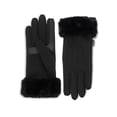 thumbnail image 1 of Isotoner Women's Ultraplush Spandex Gloves with Faux Fur Cuff, Black, L/XL, 1 of 7