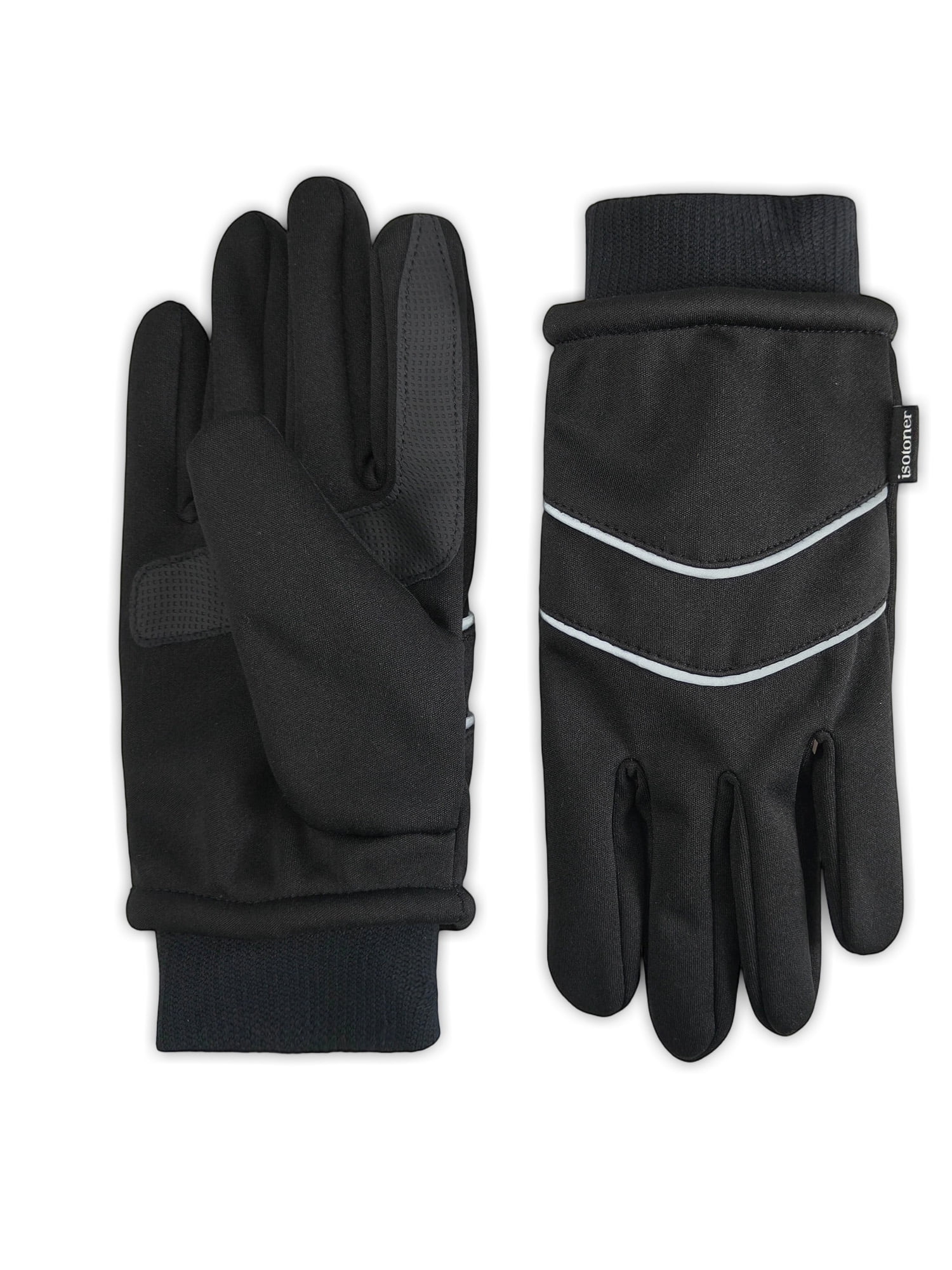 Isotoner Women's Weather Resistant Storm Cuff Gloves, Black, L/XL