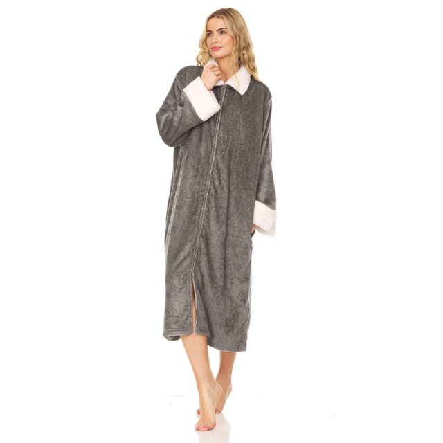 ISOTONER Ladies Zip Up Plush Robe