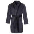 thumbnail image 1 of ISOTONER Mens Sleep Robe- Pockets Super Soft Jersey Plush Pajama Black, 1 of 2