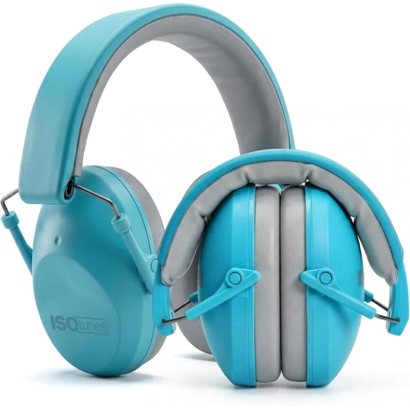 ISOtunes Junior Defender Over-Ear Hearing Protection Headphones for Kids, Blue, Ages 5-12