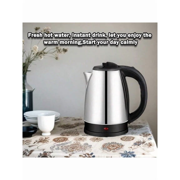 ISRBV Stainless Steel Electric Kettle - Auto Shut-Off, One-Button Start for Home/Dorm/Hotel, Ideal Gift