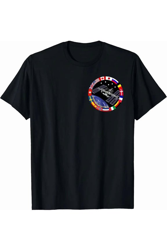 ISS International Space Station Pocket Logo Science Top Unisex T-Shirt up to Size 5XL