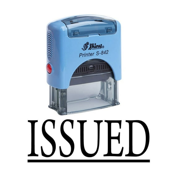 ISSUED Self Inking Rubber Stamp Office Stationary Custom Shiny Stamp