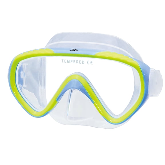 IST Kids Snorkeling / Diving Mask, Hypoallergenic Skirt & Single Panoramic Lens with Adjustable Strap (Blue/Yellow)