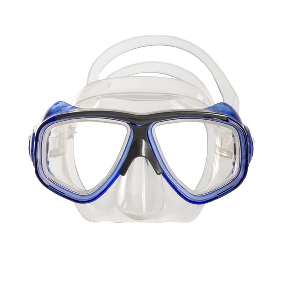 IST M80 2 Lens Snorkel Diving Mask with RX Prescription Lenses, Low Profile & Hypoallergenic Silicone - 4 Color Options (Clear Blue, Nearsighted, -2.0)