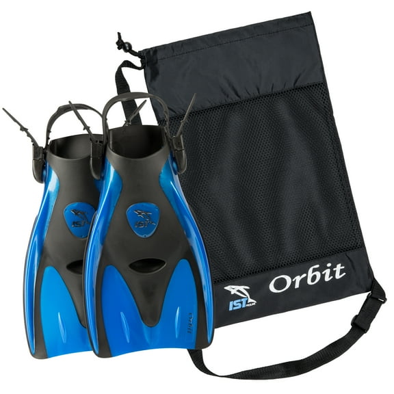 IST Orbit Premium Trek Fins with Travel Bag (Blue, Small)
