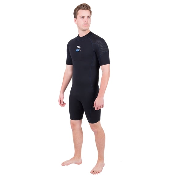 IST PURiGUARD 3mm Shorty Wetsuit, Short Sleeve Jumpsuit with Super Stretch Neoprene for Snorkeling, Diving & Surfing (Men's L)